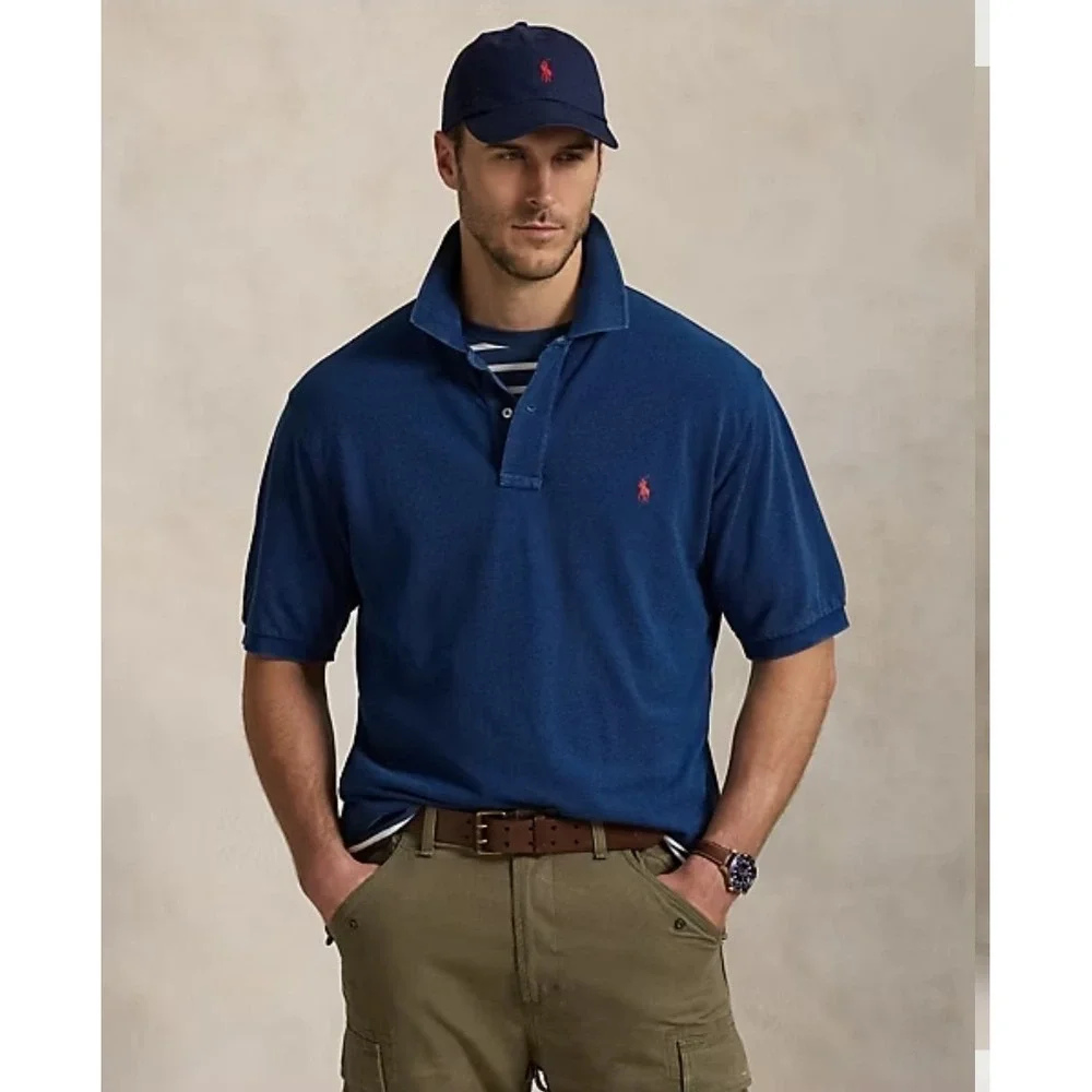 Polo Ralph Lauren Indigo Mesh Polo Shirt Blue w/ Red Pony Men's Size 4XB NWT